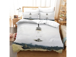 Capa de Edredom Estampa Moderna 3d Lâmpadas Br em Microfibra Fronha 220x240cm, 220 X 240 Cm