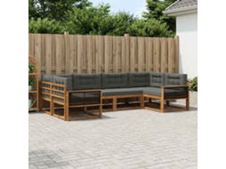 Vidaxl Conjunto De Sofás Para Exterior 6 Unid. Natural E Antracite