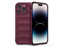 Capa Halinuia Para Iphone 14 Pro Magic Shield Tpu Vermelho Vinho (proteção Integral, Interior Em Flanela)