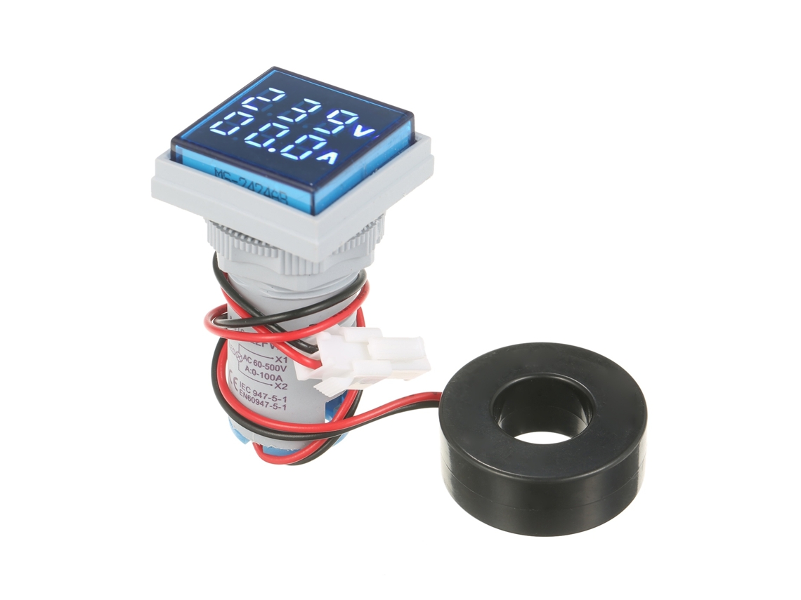 Laxiscreed Metrómetro Digital De Tensão E Corrente Com Visor Duplo Led Para Medição Precisa