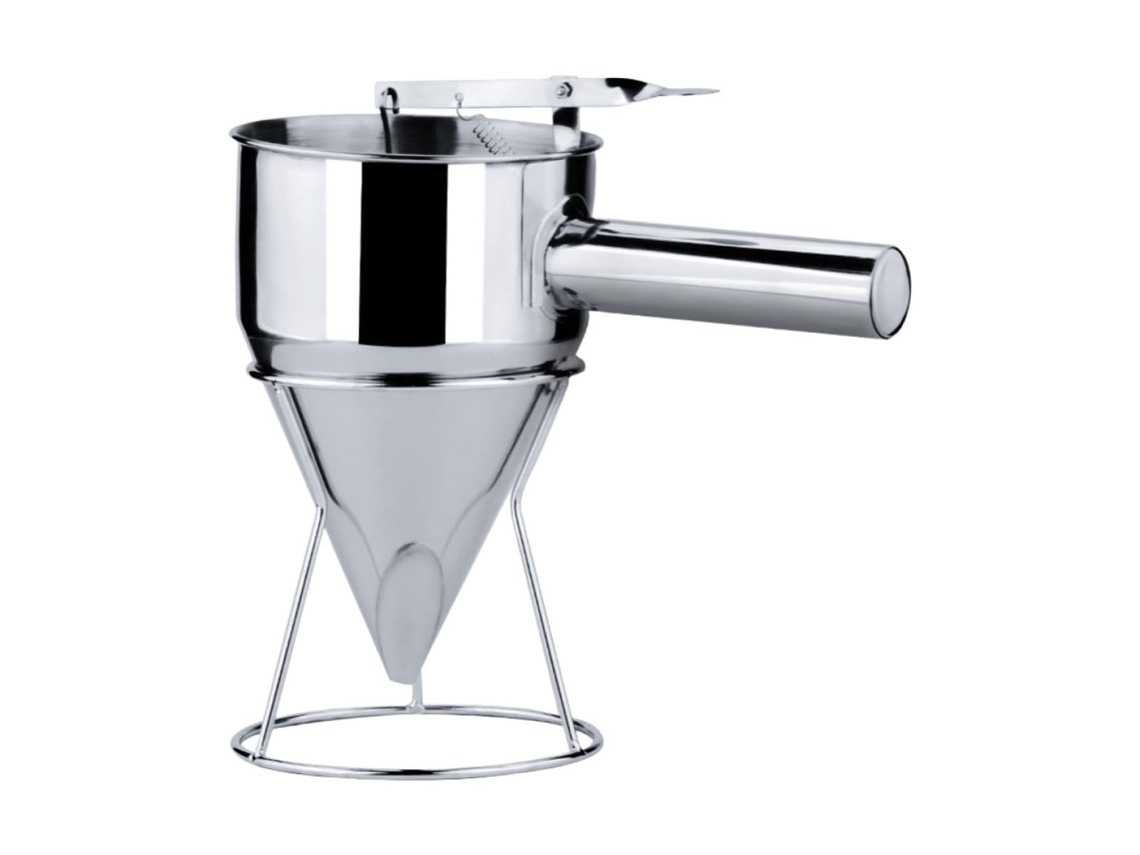 Funil De Aço Inoxidável Para Preparo Alimentos Com Suporte E Alça Removível Utensílio Cozinha Funcional Cozinhar