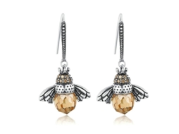 Brincos de Abelha Prata 925 com Cristal Nova Line