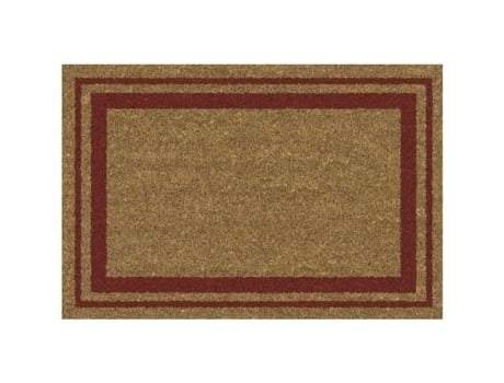 Tapete De Coco Natural Com Bordas Vermelhas 40x60cm Idmat