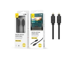Au217 Negro Cable Óptico De Audio Toslink Macho A Macho De 1.5m Jc