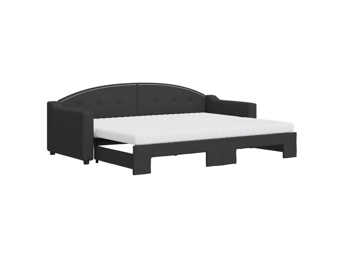 Sofá-cama Com Gavetão Vidaxl Preto Tecido