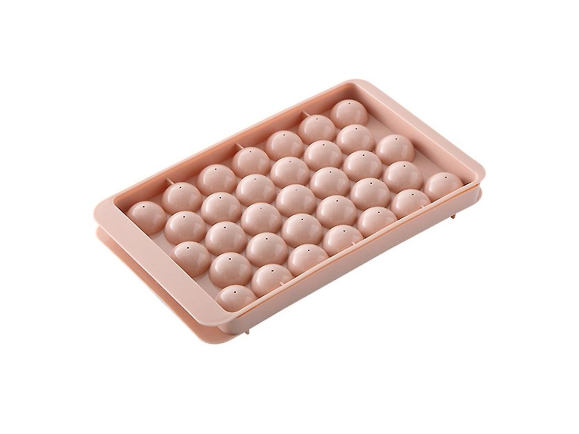 Molde de silicone para gelo Slowmoose, antiaderente, redondo, para freezer (rosa)