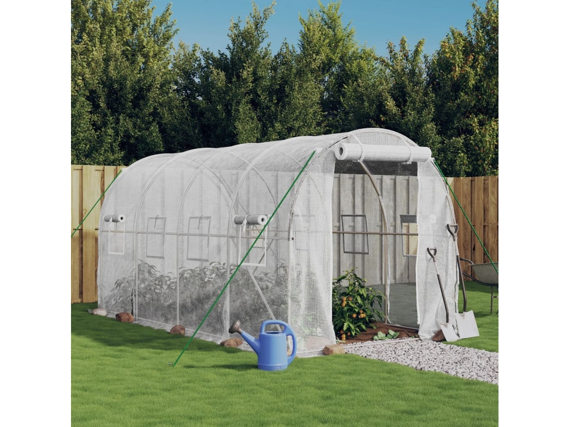 Vidaxl Estufa Com Estrutura De Aço 8 M² 4x2x2 M Branco