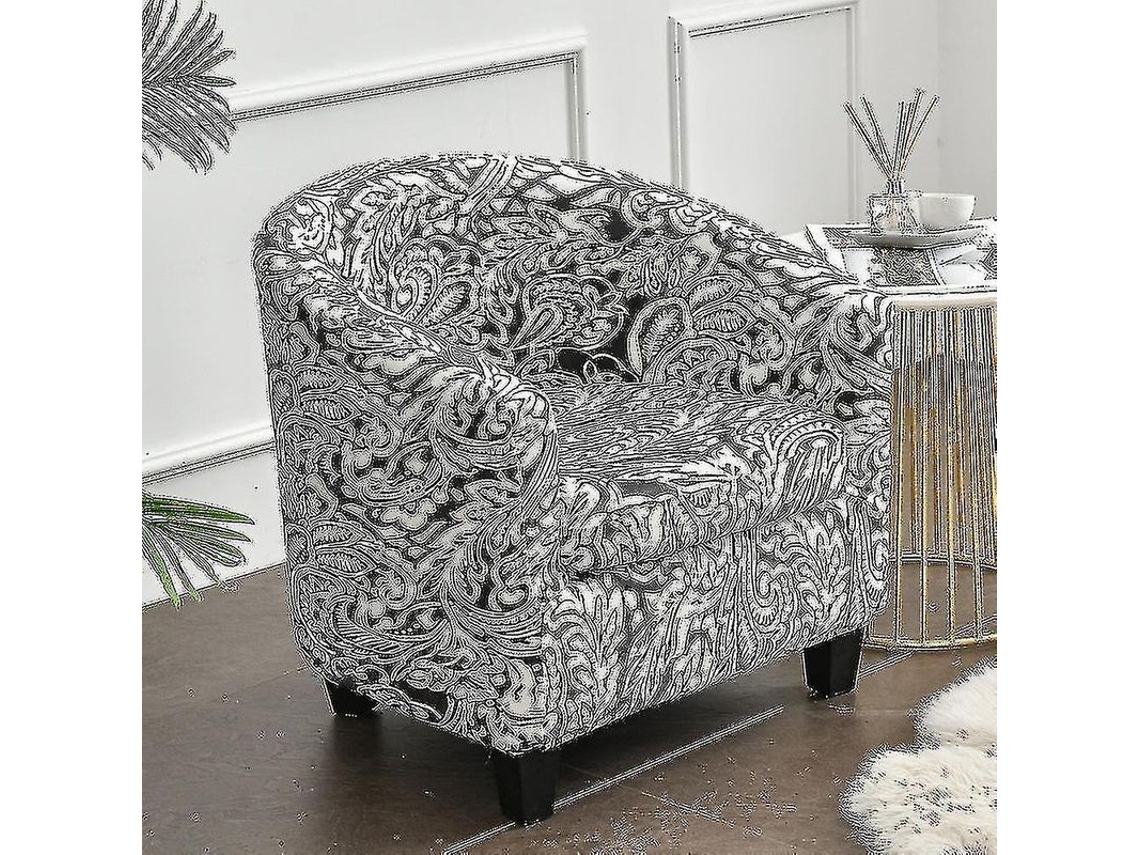 Cobertor Para Cadeira De Sala Armchair Sofa Slipcover Estofado Elastic Poliéster Anti-manchas Pteris Gray