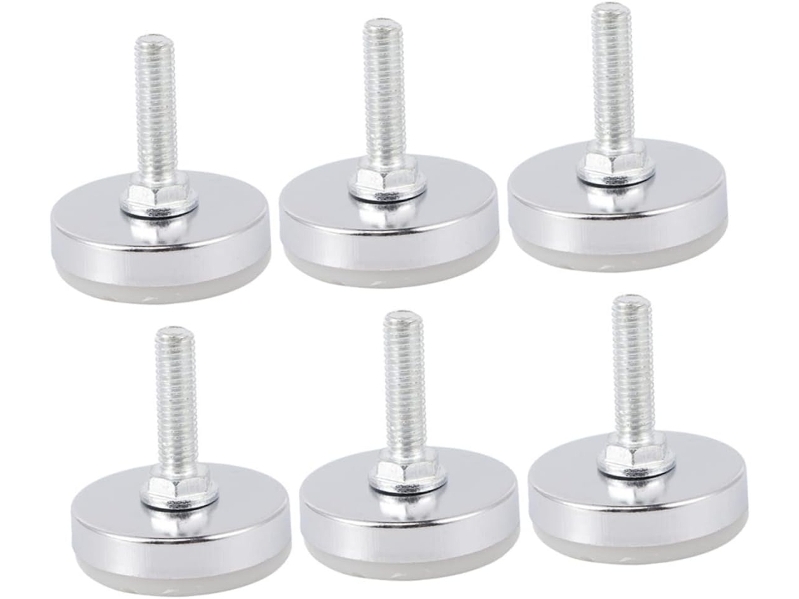 Niveladores De Móveis Ajustáveis Multifuncionais Shineofi, Conjunto De 6 Peças Com Parafuso Aço E Base Nylon
