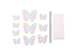 Fasst decoración de Bolo Mariposa Ligera Anticaída para Fiestas, Bodas Y Cumpleaños Qinhai