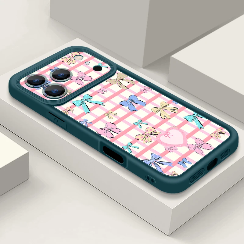 Capa Para Iphone 13 Pro Com Estampa De Laço Colorido (azul), Feita De Silicone Tpu Macio E Resistente A Impactos.