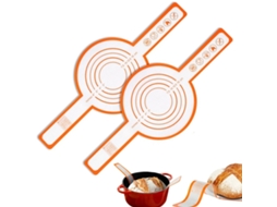 Conjunto De 2 Tapetes De Silicone Antiaderentes Para Assar, Cor Laranja, Reutilizável, Para Pão, Pizza, Bolos E Massas No Forno