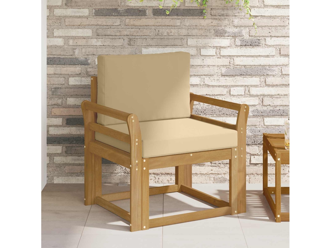 Vidaxl 2 Peça Conjunto De Sofás Para Exterior Poliéster Branco E Bege