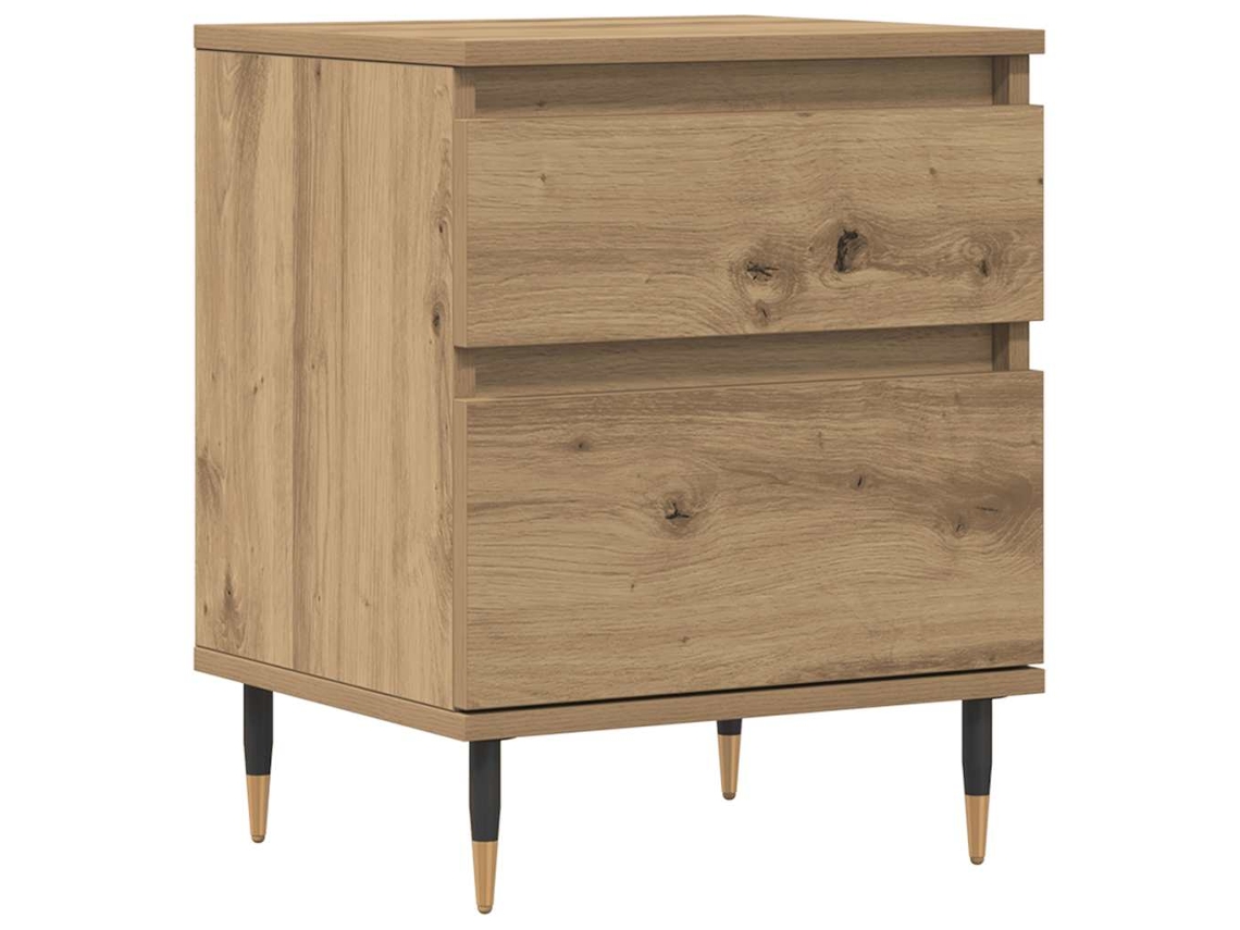 Bedside Cabinet, Bedside Cabinets Vidaxl Marrom Madeira Processada (n/a)