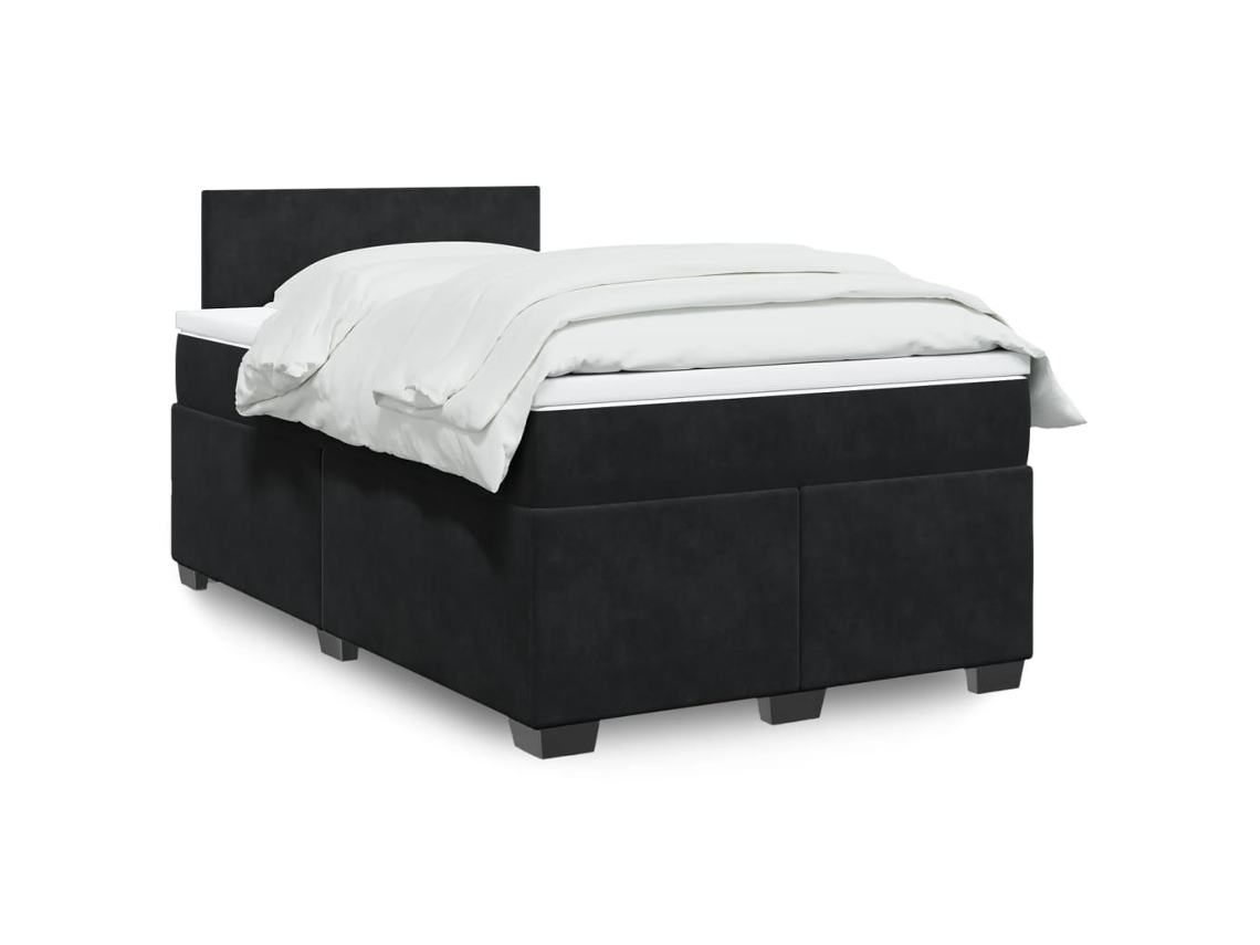 Vidaxl Cama Boxspring Com Colchão 120x200 Cm Veludo Preto