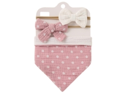 Conjunto de bandana e babador unissex de algodão para bebês, tamanho único, babadores ajustáveis ​​com botão de saliva, rosa escuro GIECY