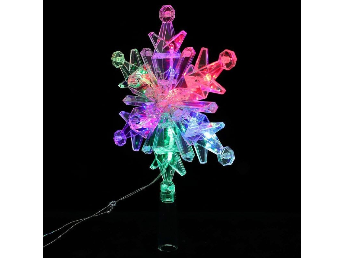 Topo de Árvore de Natal, Luz Decorativa, Floco de Neve, 29x20x3.5cm, Prata