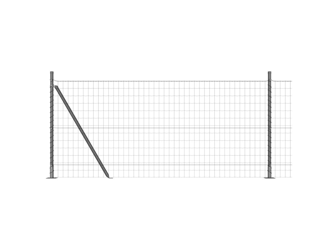 Conjunto 1 Cerca Externa Vidaxl Cinzento Aço (10 X 0,8 M)