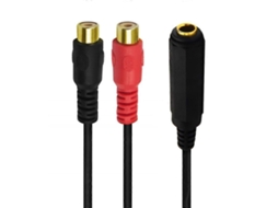 Cabo Adaptador Divisor Y Estéreo Fêmea De 6, 35 Mm(1/4 De Polegada) Para 2 Rca Fêmea, 20 Cm Tfrf
