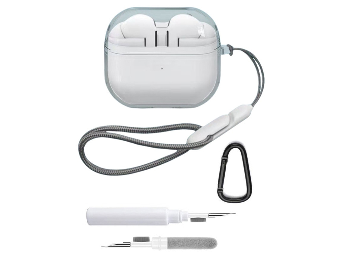 Capa Zruxe Para Samsung Buds 3 Tpu Transparente (proteção Contra Choques, Suporte Carregamento Sem Fios, Com Acessórios)