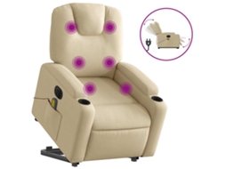 Electric Stand Up Massage Recliner Chair, Electric Stand Up Massage Recliner Chairs Vidaxl Creme Tecido