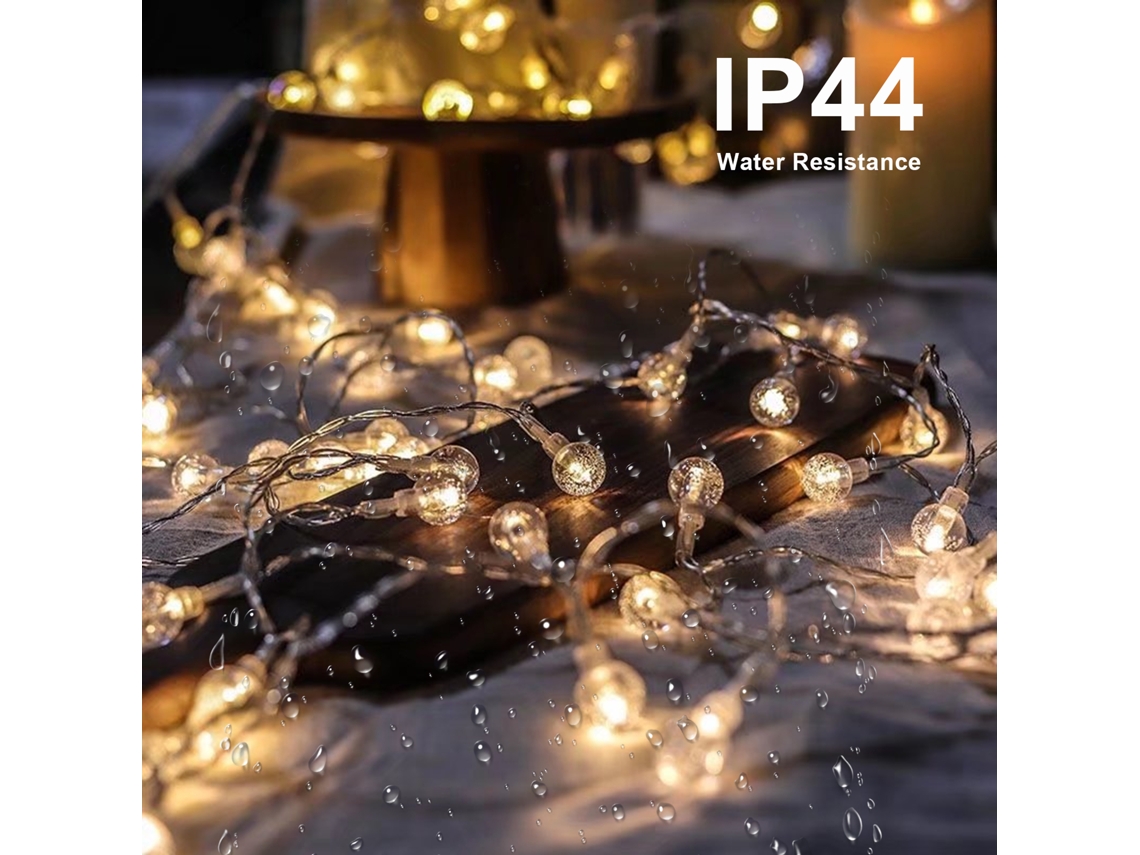 Rebe-luz De Cuerda Com 50 Leds Esfera Burbuja 5m/16.4ft 2 Modos Ip44 Para Decoração De Festas Halloween Presente