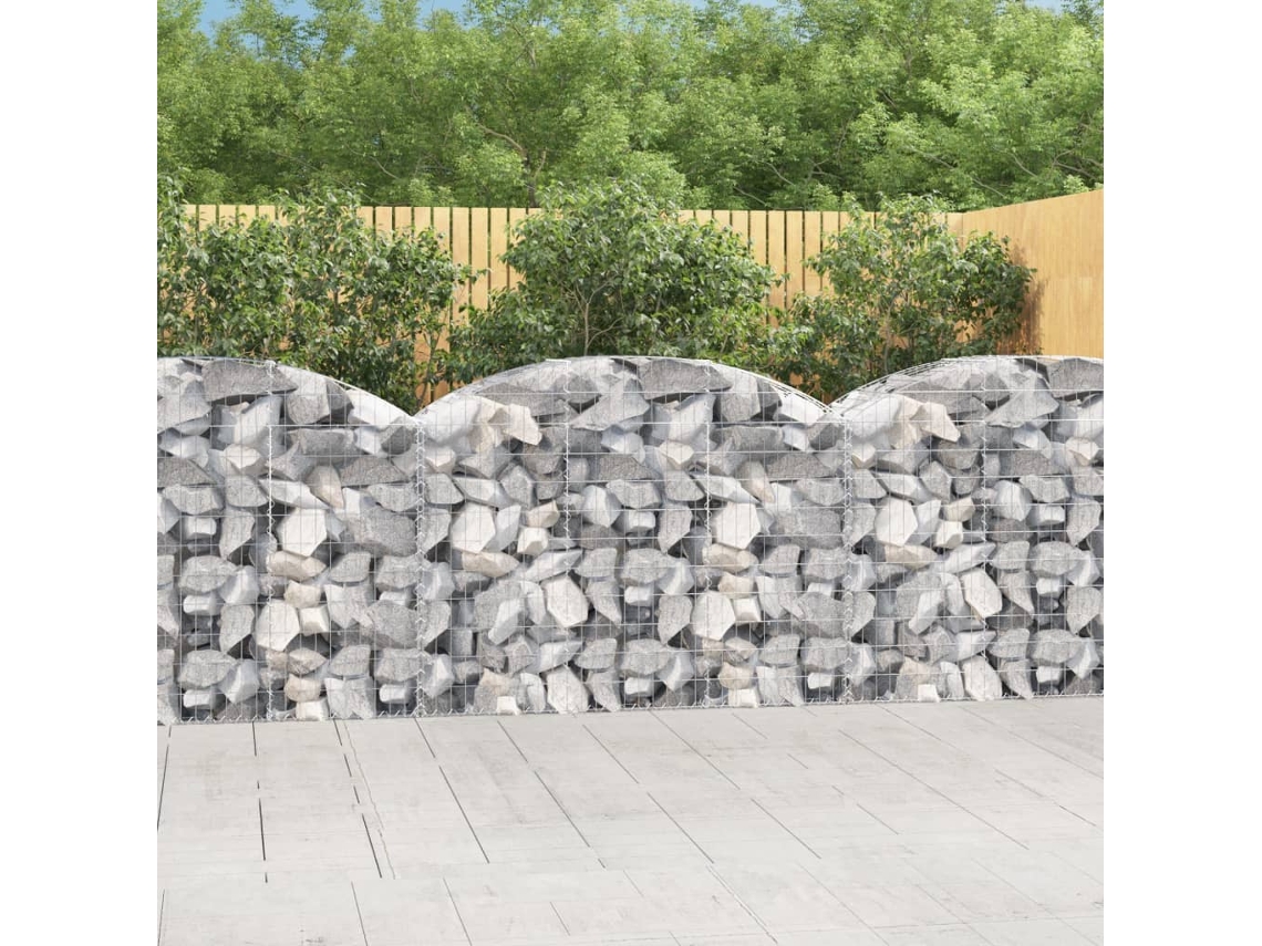 Vidaxl Cesto Gabião Arqueado 150x50x100/120 Cm Ferro Galvanizado