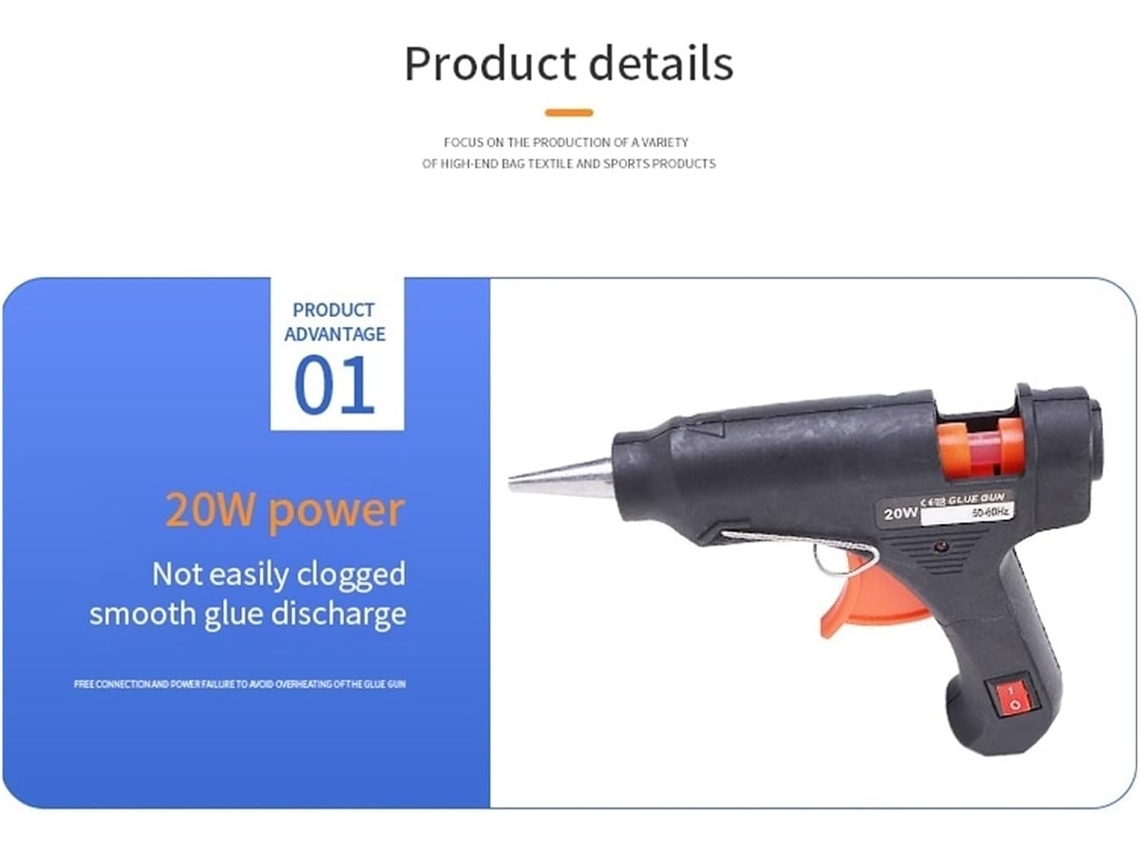 Mini pistola de cola SFUSHOS, 20W, aquecimento rápido