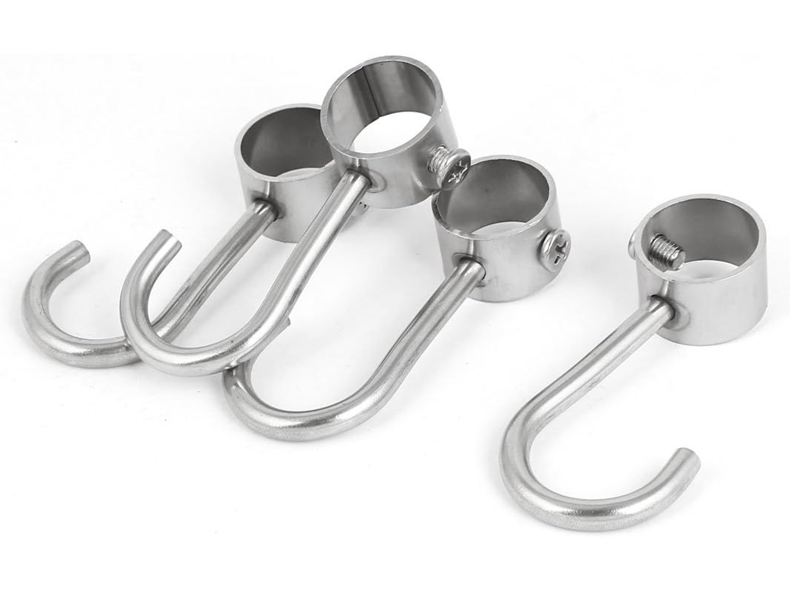 Gancho Tubular de Aço Inoxidável para Armário e Banheiro, 22mm, 4 Peças CHABERLU