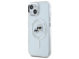 Capa para iPhone 14 KARL LAGERFELD Pele Sintética Rígida Branco