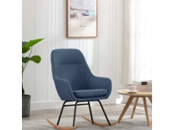Vidaxl Cadeira De Baloiço Tecido Azul