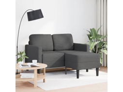 Maison Exclusive - Sofá De 2 Lugares Com Chaise Em L Cinza Escuro 125 Cm Linho