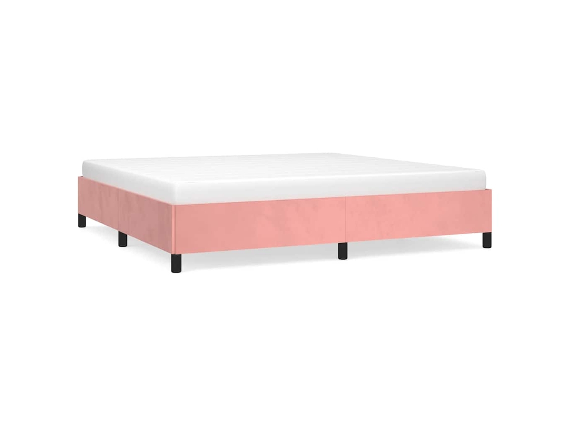 Bed Frame, Bed Frames Vidaxl Cor-de-rosa Veludo (200 X 200 Cm)