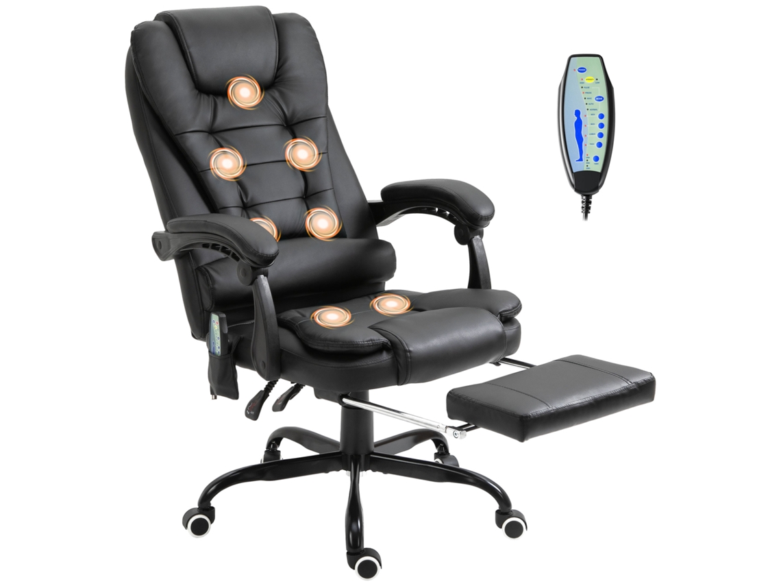 Cadeira De Massagem Com 7 Pontos E Apoio Para Pés Preto
