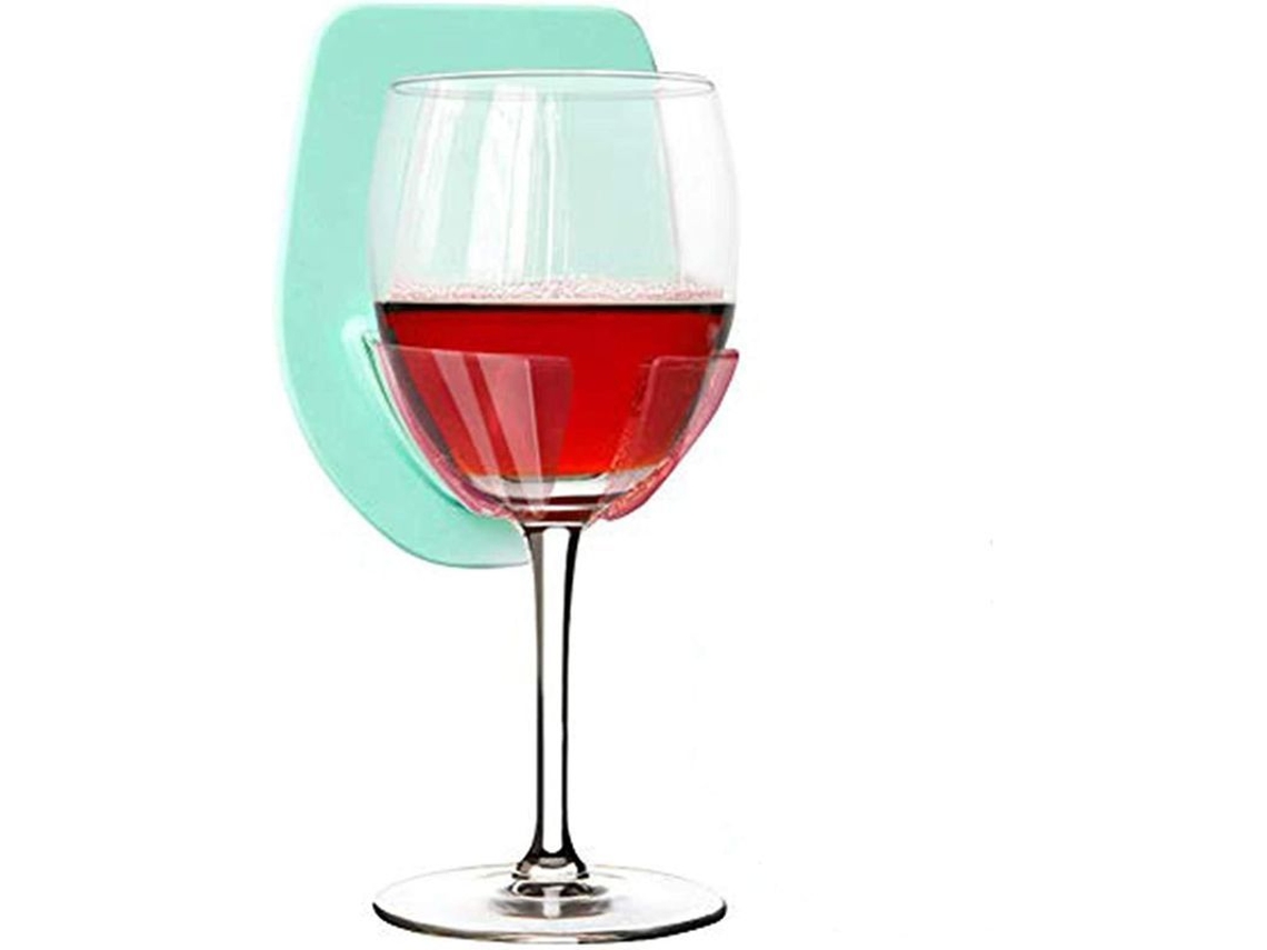 Portavasos De Vino Para Ducha Y Baño Sin Ventosas Regalo Relajante 2025 Azul