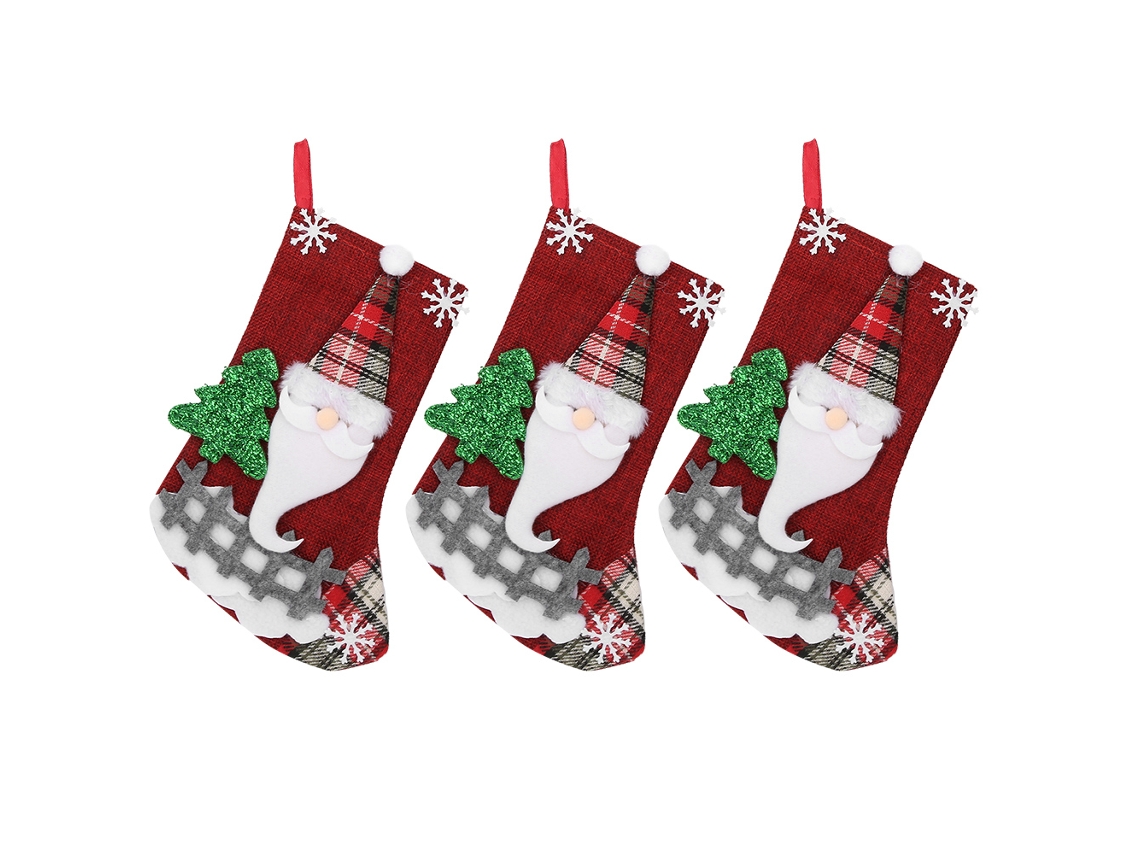 Laxiscreed Kit Com 3 Pares De Meias De Natal Para Decoração De Árvores E Presentes Natalícios