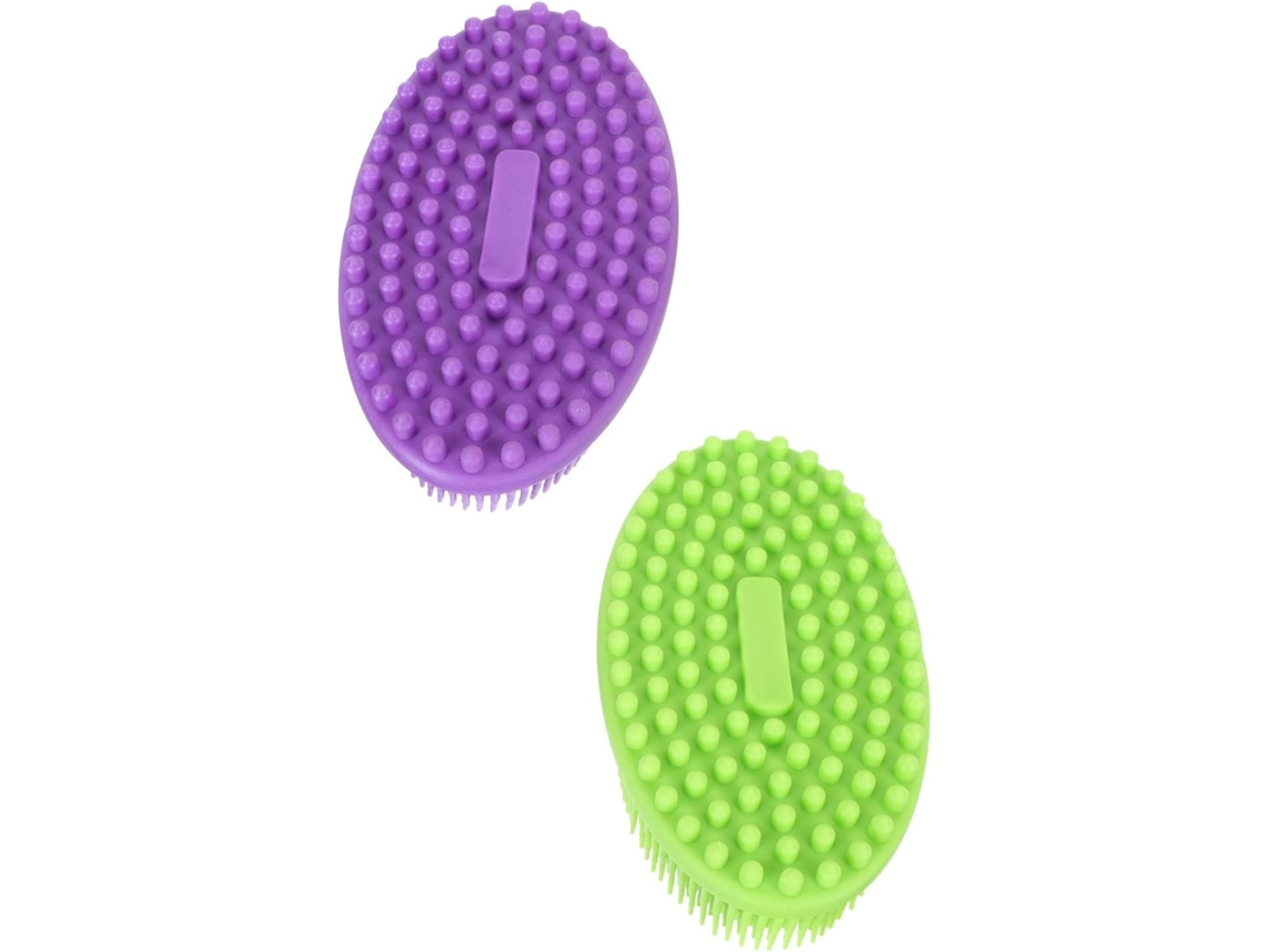 Conjunto De 2 Escovas Silicone Para Banho Bebê Valiclud, Cabo Confortável, Limpeza Do Couro Cabeludo, Multiuso