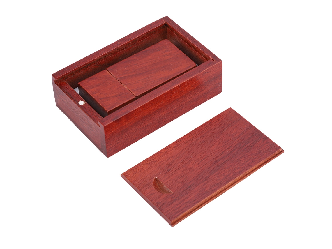 Pen Drive Usb 2.0 Com Capa De Madeira Rosewood 32gb Com Caixa U Disk
