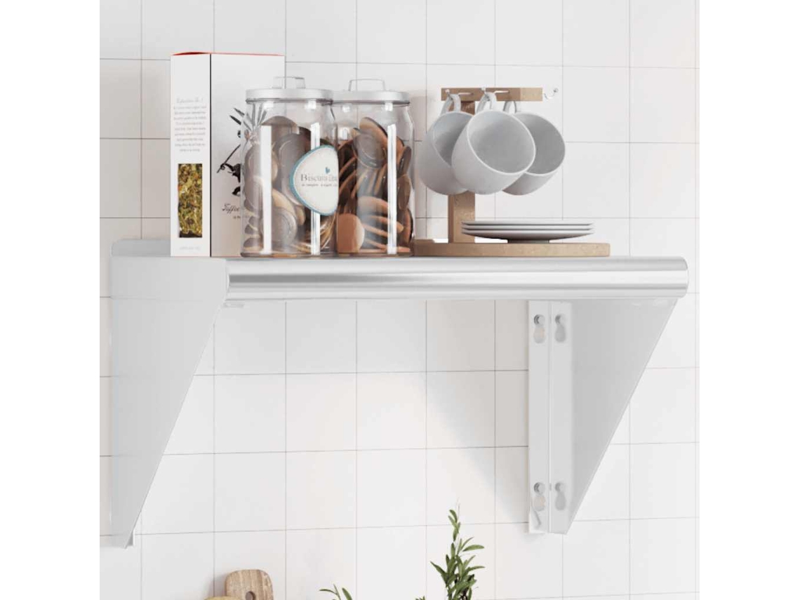 Vidaxl Prateleira De Parede 50x30x31 Cm Aço Inoxidável Prateado