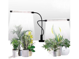 Luminária Solar para Plantas, Luz Branca, 50W, 84 LEDs, Cabeça Dupla, Clipe, Temporizador de 4/8/12 horas, HY, 5 Níveis de Intensidade Ajustáveis, Brilvibera