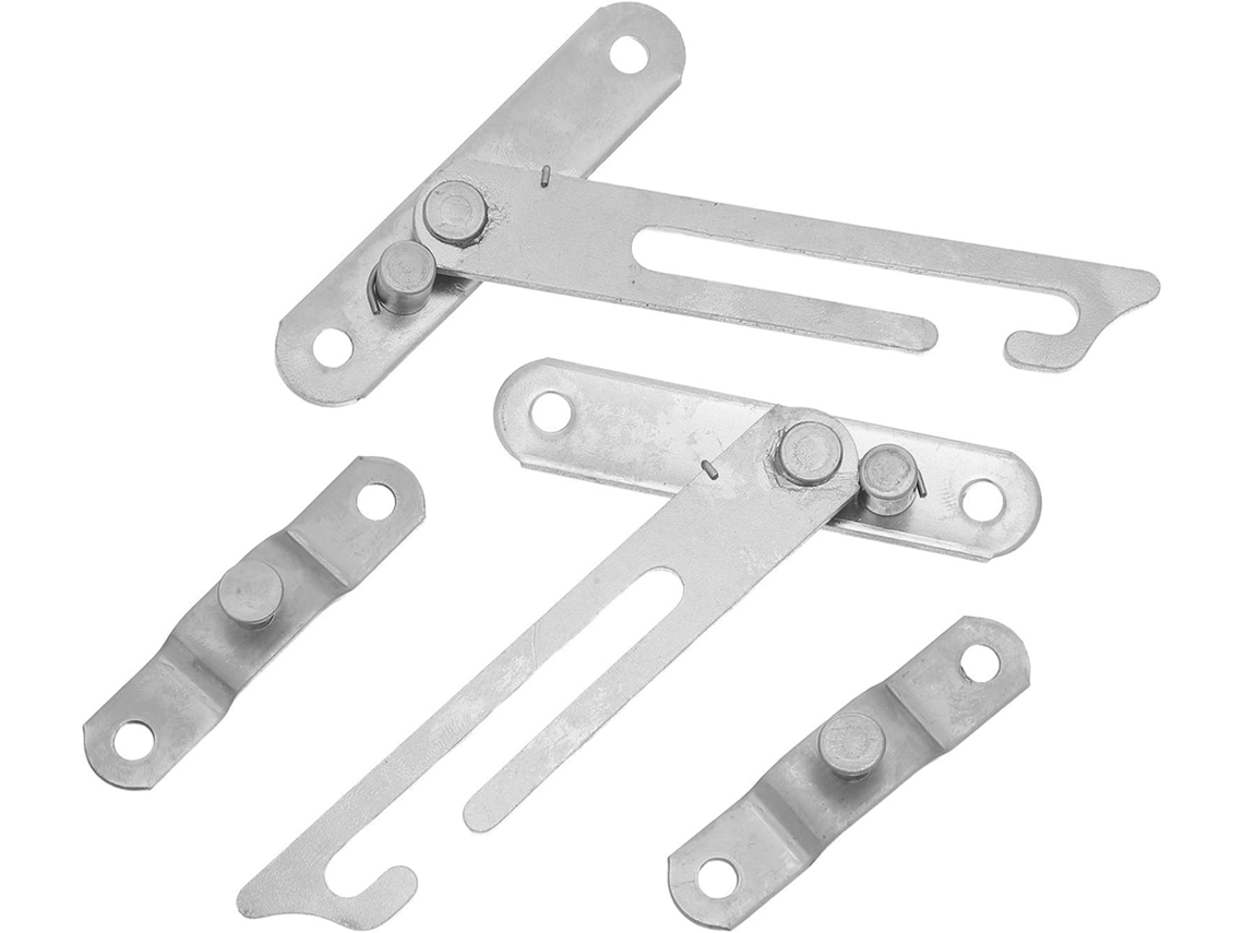 Nuobesty 2 Peças Limitador De Pressão Para Janela Suporte Deslizante Aço Inoxidável Prateado Espaçamento Entre Furos