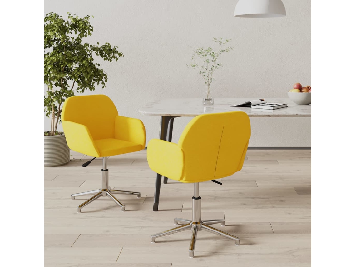 Swivel Dining Chair, Swivel Dining Chairs Vidaxl Amarelo Tecido (n/a)
