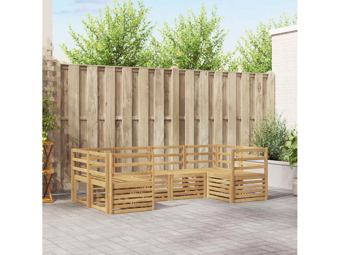 Vidaxl Conjunto De Sofás Para Exterior 6 Unid. Branco