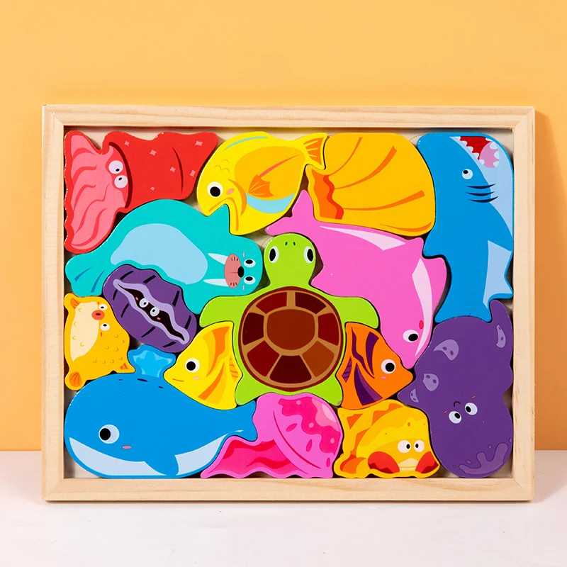 Quebra-cabeça 3d De Madeira Para Bebês - Brinquedo Educativo E Cognitivo Com Mecanismo De Preensão.