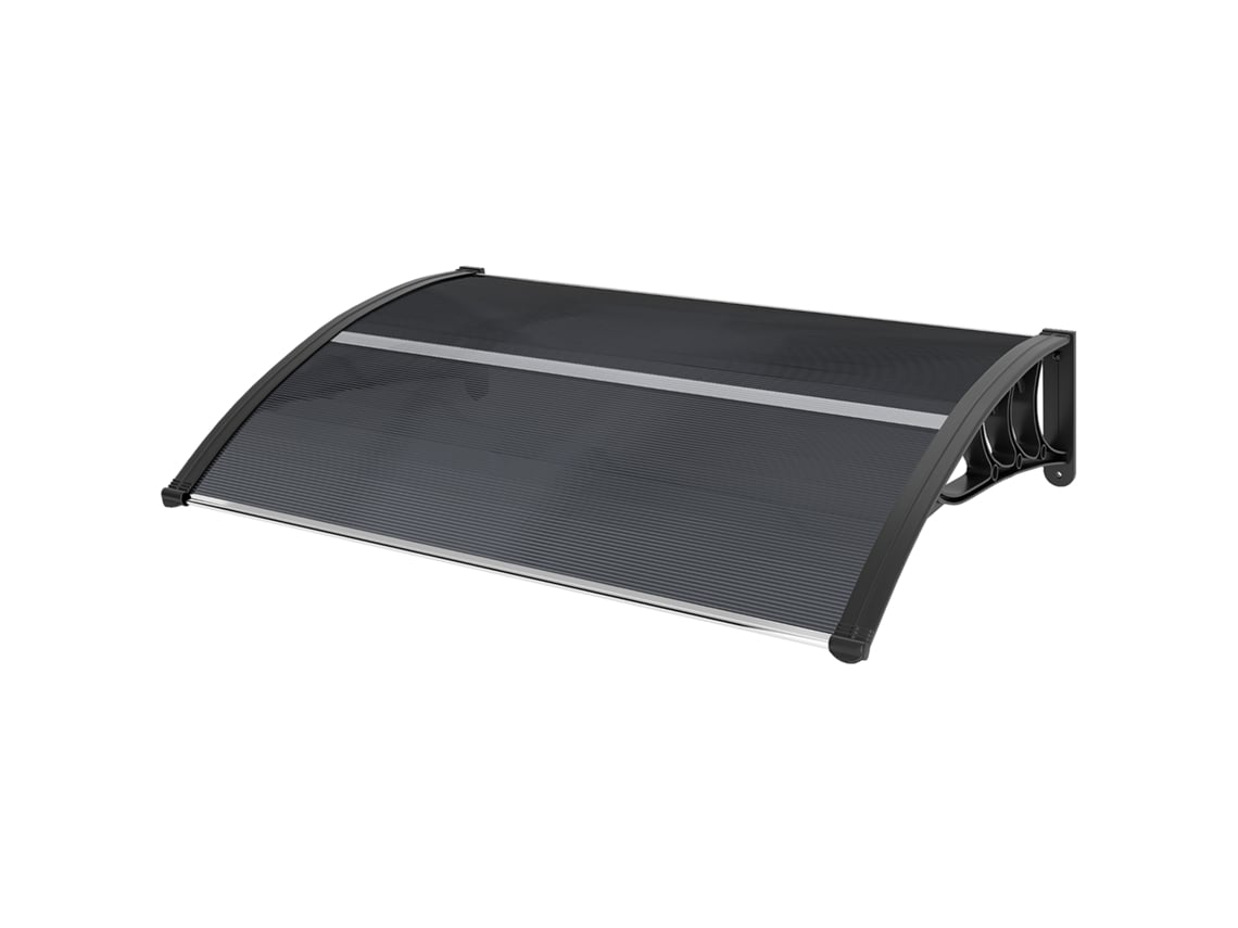 Toldo de Proteção contra Sol e Chuva, 100x75x23 Cm, Policarbonato, Preto ORBITRA COMMERCE