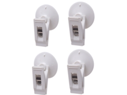 Conjunto de 4 Unidades Clipes Plástico Branco com Ventosa Para, Brisa, Cortina, Cartão e Fotos BRILVIBERA (universal)