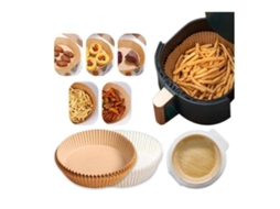 Conjunto De 100 Forros Descartáveis De Papel Manteiga Para Fritadeira A Ar, Para Cozinhar E Assar Com Limpeza Mais Simples
