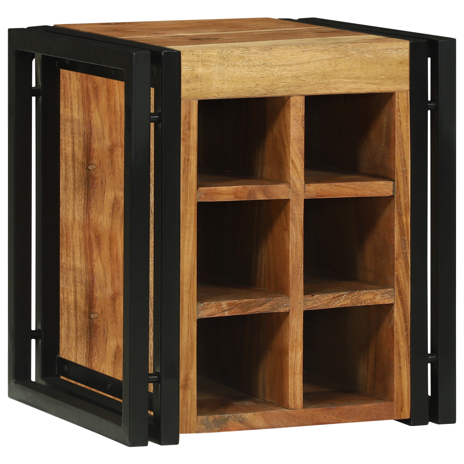 Conjunto 1 Estante Para Armazenamento De Vinho Vidaxl Castanho Madeira De Acácia Maciça (35 X 35 X 39 Cm)