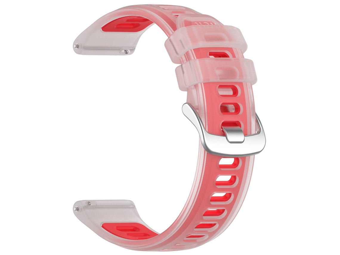 Bracelete Para Garmin Forerunner 265/265 Music (22mm) Vermelho Transparente Cuich