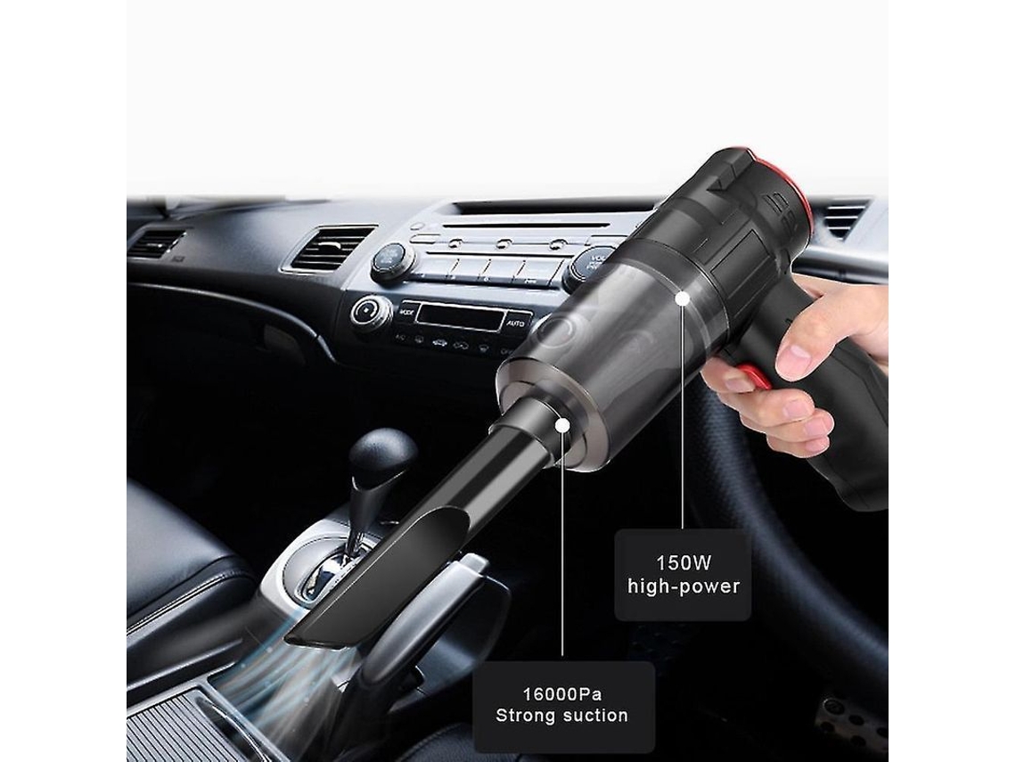 Aspirador Sem Fio Portátil 2 em 1 150w 16kpa para Carro e Casa com Função de Sopro S/MARCA